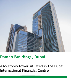 Daman Buildings, Dubai  A 65 storey tower situated in the Dubai International Financial Centre